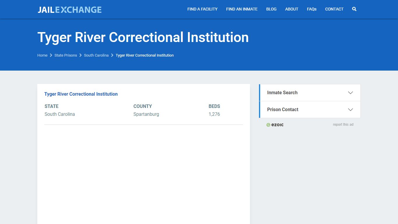 Tyger River Correctional Institution Prisoner Search | Visitation, Mail ...